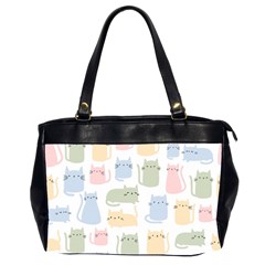 Cute-cat-colorful-cartoon-doodle-seamless-pattern Oversize Office Handbag (2 Sides) by Wegoenart