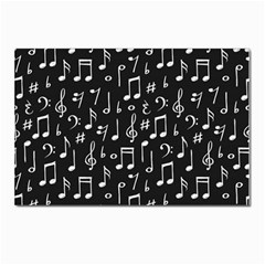 Chalk-music-notes-signs-seamless-pattern Postcard 4 x 6  (pkg Of 10)