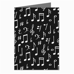 Chalk-music-notes-signs-seamless-pattern Greeting Cards (pkg Of 8)