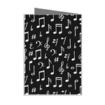 Chalk-music-notes-signs-seamless-pattern Mini Greeting Card Right