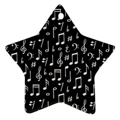 Chalk-music-notes-signs-seamless-pattern Star Ornament (two Sides) by Wegoenart