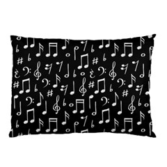 Chalk-music-notes-signs-seamless-pattern Pillow Case by Wegoenart