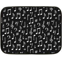 Chalk-music-notes-signs-seamless-pattern Fleece Blanket (mini) by Wegoenart