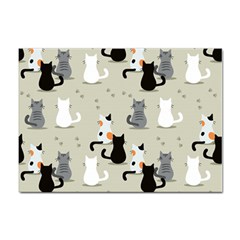 Cute-cat-seamless-pattern Sticker A4 (100 Pack) by Wegoenart