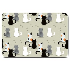 Cute-cat-seamless-pattern Large Doormat by Wegoenart