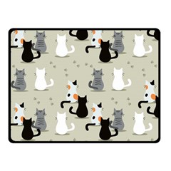 Cute-cat-seamless-pattern Double Sided Fleece Blanket (small)  by Wegoenart