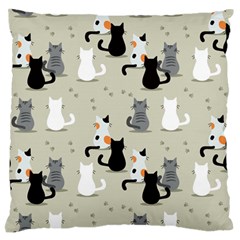 Cute-cat-seamless-pattern Standard Flano Cushion Case (two Sides) by Wegoenart