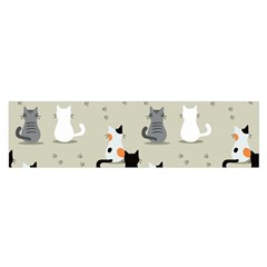 Cute-cat-seamless-pattern Oblong Satin Scarf (16  X 60 ) by Wegoenart