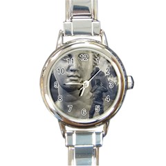 Men Taking Photos Of Greek Goddess Round Italian Charm Watch by dflcprintsclothing