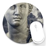 Men Taking Photos Of Greek Goddess Round Mousepad Front