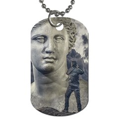 Men Taking Photos Of Greek Goddess Dog Tag (one Side) by dflcprintsclothing