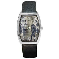 Men Taking Photos Of Greek Goddess Barrel Style Metal Watch by dflcprintsclothing