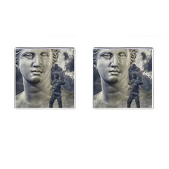 Men Taking Photos Of Greek Goddess Cufflinks (square) by dflcprintsclothing