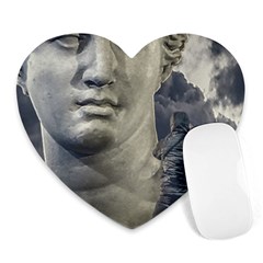 Men Taking Photos Of Greek Goddess Heart Mousepad by dflcprintsclothing