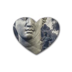 Men Taking Photos Of Greek Goddess Rubber Heart Coaster (4 Pack) by dflcprintsclothing