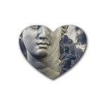 Men Taking Photos Of Greek Goddess Rubber Heart Coaster (4 pack) Front