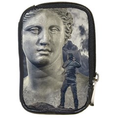 Men Taking Photos Of Greek Goddess Compact Camera Leather Case by dflcprintsclothing