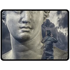 Men Taking Photos Of Greek Goddess Fleece Blanket (large)  by dflcprintsclothing