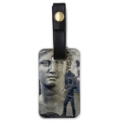 Men Taking Photos Of Greek Goddess Luggage Tag (one Side)