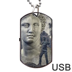 Men Taking Photos Of Greek Goddess Dog Tag Usb Flash (one Side) by dflcprintsclothing