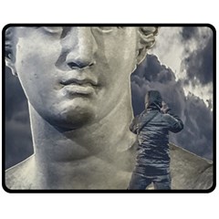 Men Taking Photos Of Greek Goddess Double Sided Fleece Blanket (medium)  by dflcprintsclothing