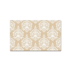 Clean Brown And White Ornament Damask Vintage Sticker (rectangular) by ConteMonfrey