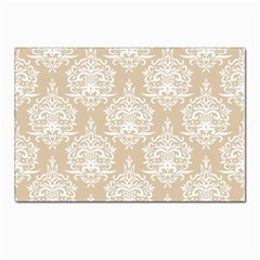 Clean Brown And White Ornament Damask Vintage Postcard 4 x 6  (pkg Of 10) by ConteMonfrey