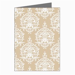 Clean Brown And White Ornament Damask Vintage Greeting Cards (pkg Of 8) by ConteMonfrey