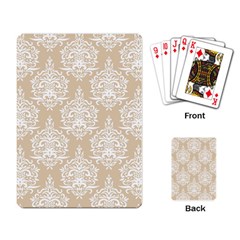 Clean Brown And White Ornament Damask Vintage Playing Cards Single Design (rectangle) by ConteMonfrey