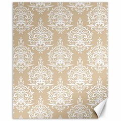 Clean Brown And White Ornament Damask Vintage Canvas 16  X 20  by ConteMonfrey