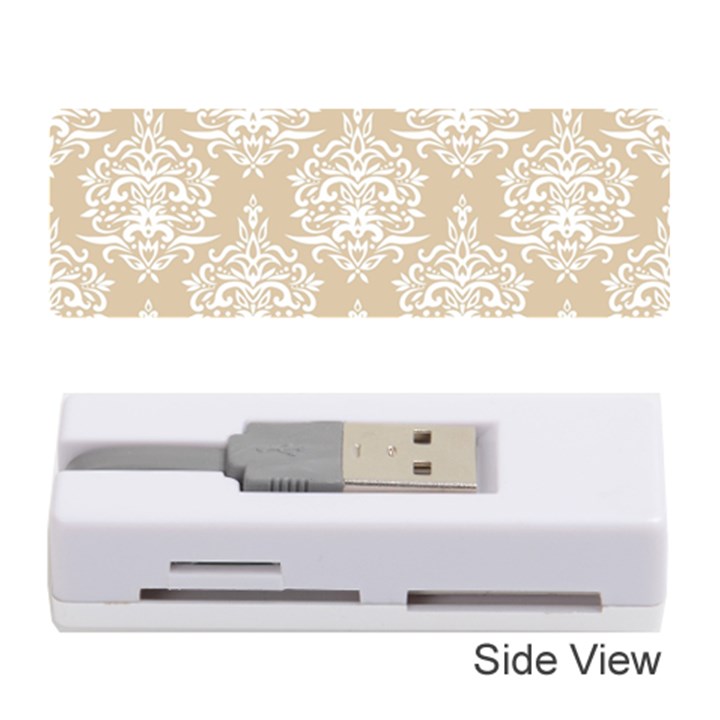 Clean Brown And White Ornament Damask Vintage Memory Card Reader (Stick)