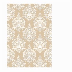 Clean Brown And White Ornament Damask Vintage Large Garden Flag (two Sides) by ConteMonfrey