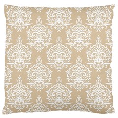 Clean Brown And White Ornament Damask Vintage Large Cushion Case (one Side) by ConteMonfrey