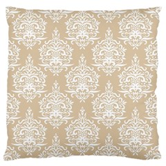 Clean Brown And White Ornament Damask Vintage Standard Flano Cushion Case (one Side) by ConteMonfrey