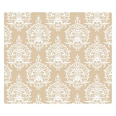 Clean Brown And White Ornament Damask Vintage Double Sided Flano Blanket (small)  by ConteMonfrey