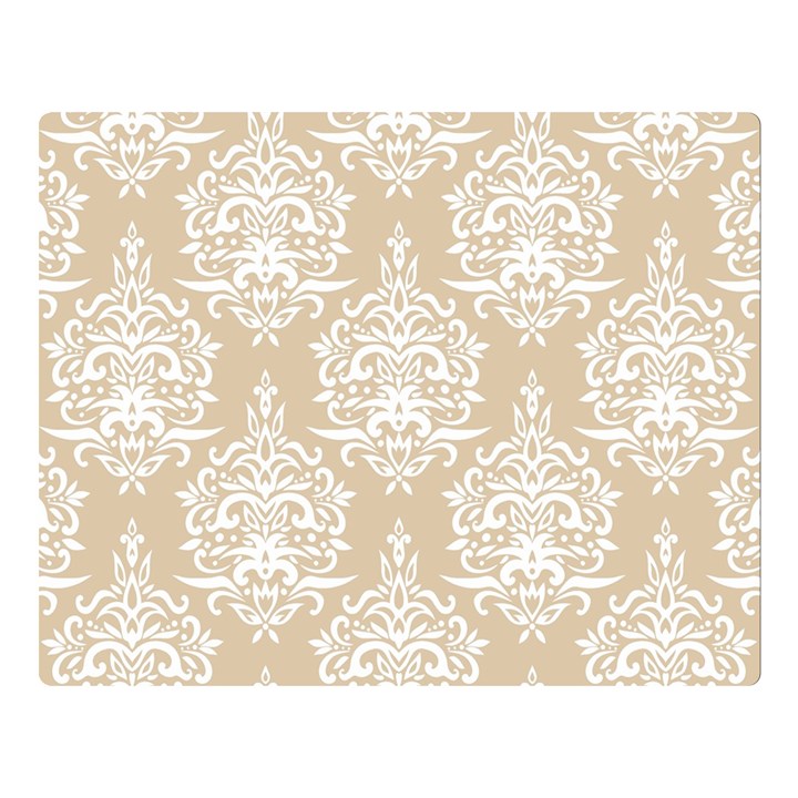 Clean Brown And White Ornament Damask Vintage Double Sided Flano Blanket (Large) 