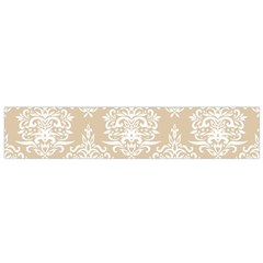 Clean Brown And White Ornament Damask Vintage Small Flano Scarf