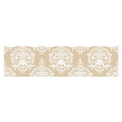 Clean Brown And White Ornament Damask Vintage Oblong Satin Scarf (16  X 60 ) by ConteMonfrey