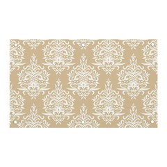 Clean Brown And White Ornament Damask Vintage Banner And Sign 5  X 3 