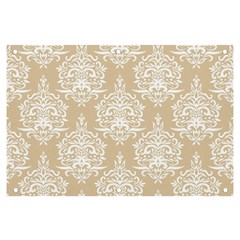 Clean Brown And White Ornament Damask Vintage Banner And Sign 6  X 4  by ConteMonfrey