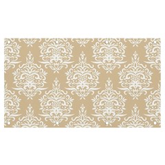 Clean Brown And White Ornament Damask Vintage Banner And Sign 7  X 4 