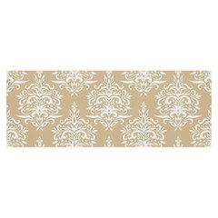 Clean Brown And White Ornament Damask Vintage Banner And Sign 8  X 3  by ConteMonfrey