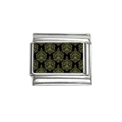 Black And Green Ornament Damask Vintage Italian Charm (9mm) by ConteMonfrey