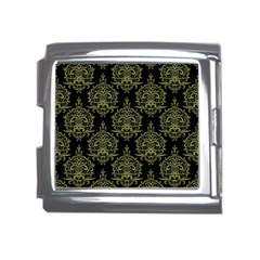 Black And Green Ornament Damask Vintage Mega Link Italian Charm (18mm) by ConteMonfrey