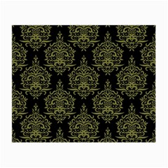 Black And Green Ornament Damask Vintage Small Glasses Cloth by ConteMonfrey