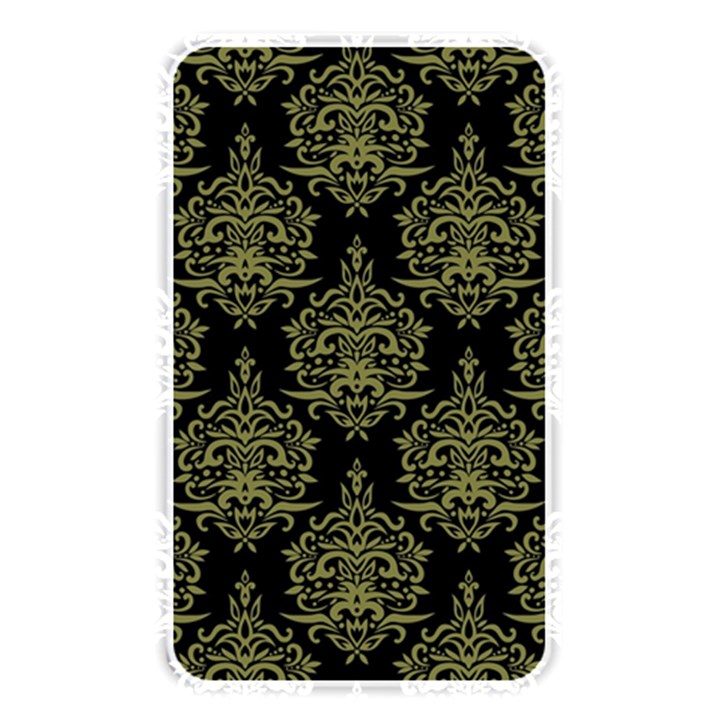 Black And Green Ornament Damask Vintage Memory Card Reader (Rectangular)