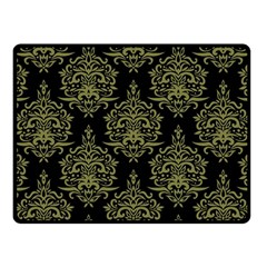 Black And Green Ornament Damask Vintage Fleece Blanket (small) by ConteMonfrey