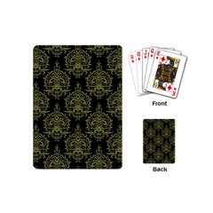 Black And Green Ornament Damask Vintage Playing Cards Single Design (mini) by ConteMonfrey