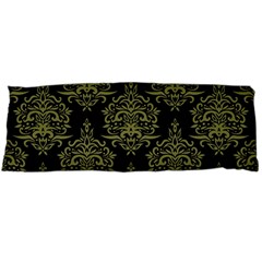 Black And Green Ornament Damask Vintage Body Pillow Case (dakimakura) by ConteMonfrey