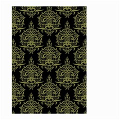 Black And Green Ornament Damask Vintage Small Garden Flag (two Sides) by ConteMonfrey